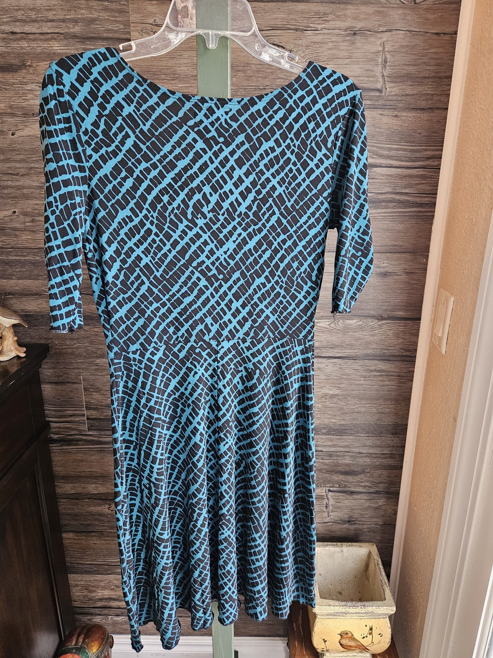 Candie's Blue and Black Geometric Dress - Picture 2 of 4